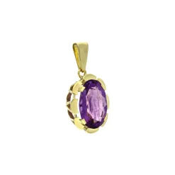 Amethyst-Anhänger Gelbgold