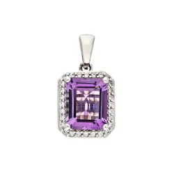Amethyst-Anhänger Silber rhodiniert