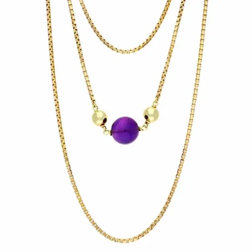 Amethyst-Halskette Gelbgold