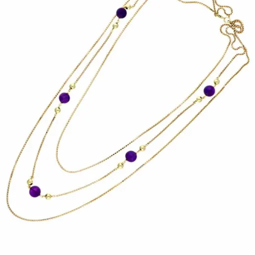 Amethyst-Halskette Gelbgold