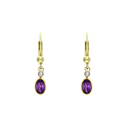 Amethyst-Ohrhänger Gelbgold