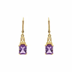 Amethyst-Ohrhänger Gelbgold
