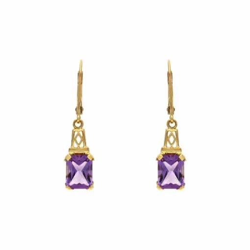 Amethyst-Ohrhänger Gelbgold