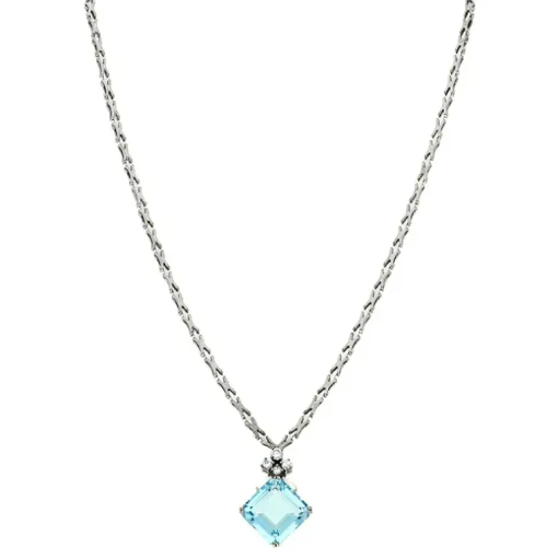 Aquamarin-Collier Weißgold