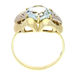 Aquamarin-Ring Bicolor