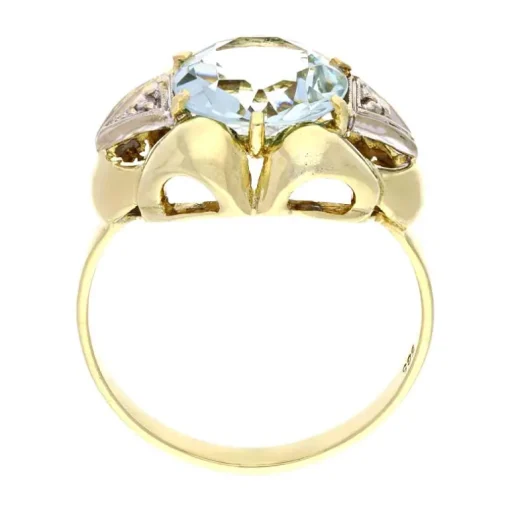 Aquamarin-Ring Bicolor