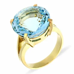 Aquamarin-Ring Gelbgold