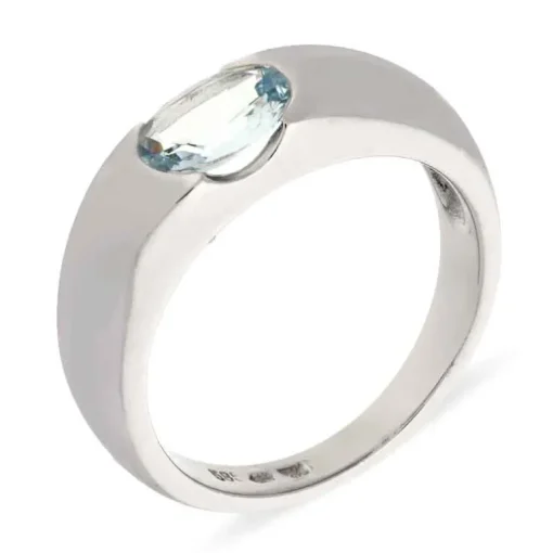 Aquamarin-Ring Weißgold