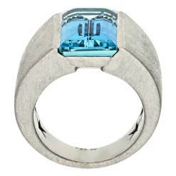 Aquamarin-Ring Weißgold
