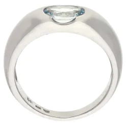 Aquamarin-Ring Weißgold