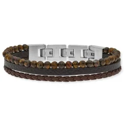 Armband Save Brave 'Tyler' Edelstahl/Leder