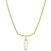 Bergkristall-Collier Gelbgold