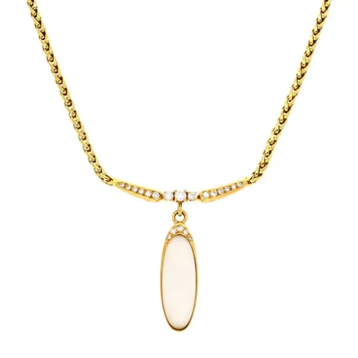 Bergkristall-Collier Gelbgold