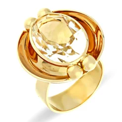 Bergkristall-Ring Roségold