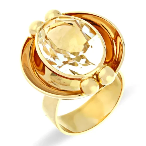 Bergkristall-Ring Roségold