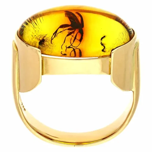 Bernstein-Ring Gelbgold