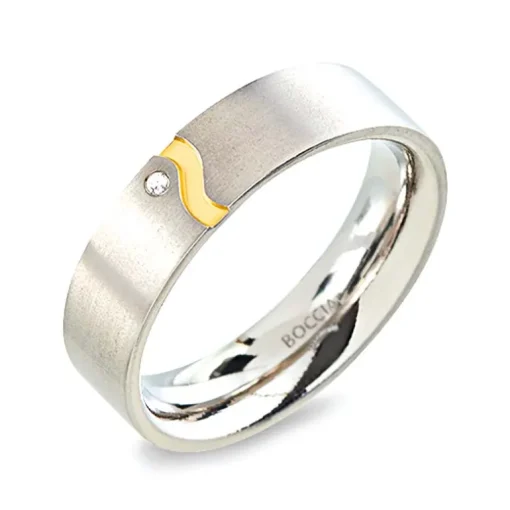 BOCCIA Brillant-Ring Titan, teil-vergoldet