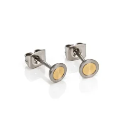 BOCCIA Ohrstecker Titan, teil-vergoldet