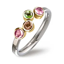 BOCCIA Turmalin-Ring Titan, teil-vergoldet