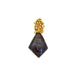 Boulder-Opal Anhänger Gelbgold