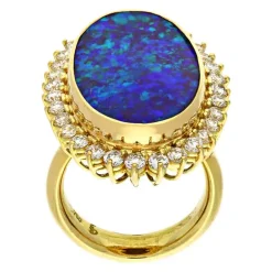Boulder-Opal-Ring Gelbgold