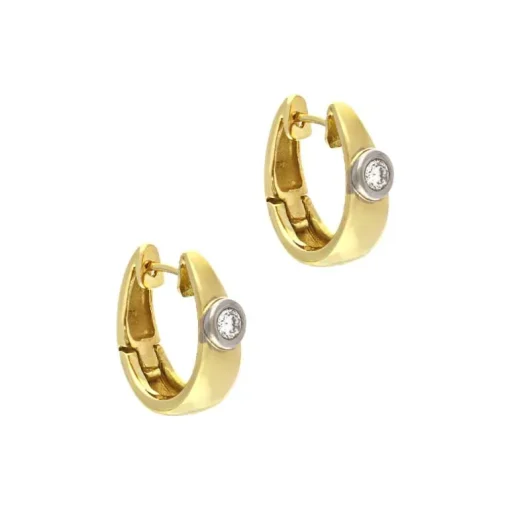 Brillant Scharnier-Creolen Gelbgold