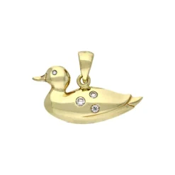 Brillant-Anhänger 'Ente' Gelbgold
