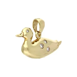 Brillant-Anhänger 'Ente' Gelbgold