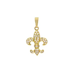 Brillant-Anhänger 'Fleur-de-Lis' Gelbgold
