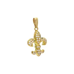 Brillant-Anhänger 'Fleur-de-Lis' Gelbgold
