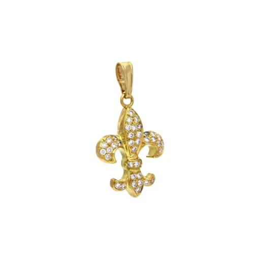 Brillant-Anhänger 'Fleur-de-Lis' Gelbgold