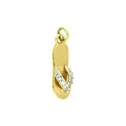 Brillant-Anhänger 'Flip-Flop' Gelbgold