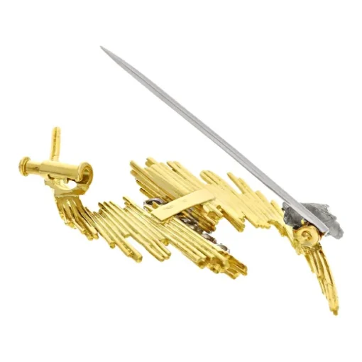 Brillant-Brosche Gelbgold