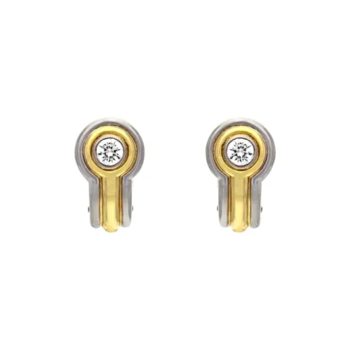 Brillant-Clip-Ohrstecker Bicolor