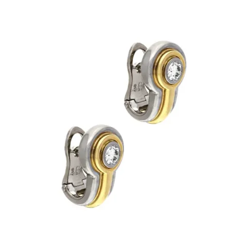 Brillant-Clip-Ohrstecker Bicolor