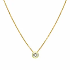 Brillant-Durchläufer mit Zopfkette Gelbgold 0,90 ct