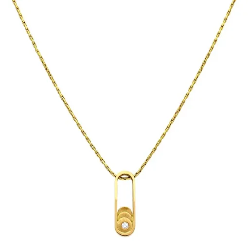 Brillant-Kette mit Anhänger Gelbgold