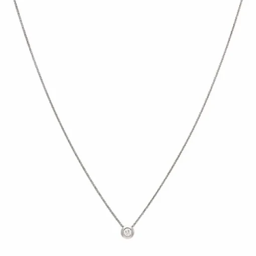 Brillant-Kette mit Durchläufer Weißgold