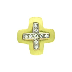 Brillant-Kreuz-Anhänger Gelbgold