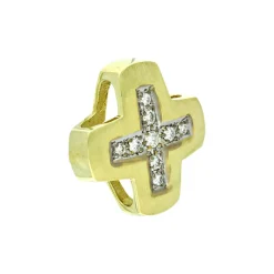 Brillant-Kreuz-Anhänger Gelbgold