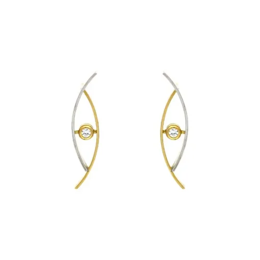 Brillant-Ohrstecker Bicolor