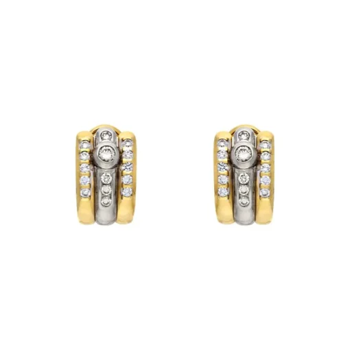 Brillant-Ohrstecker Bicolor