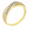 Brillant-Ring Gelbgold teil-rhodiniert