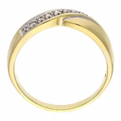 Brillant-Ring Gelbgold teil-rhodiniert