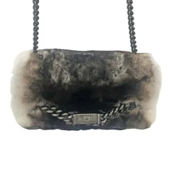 Chanel 'Chinnchilla Pelz Classic Flap' Grau