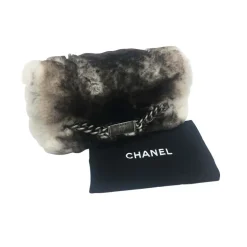 Chanel 'Chinnchilla Pelz Classic Flap' Grau