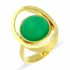 Chrysopras-Ring Gelbgold