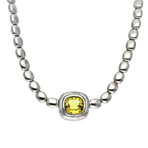 Citrin-Collier Weißgold