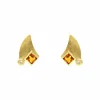 Citrin-Ohrstecker Gelbgold