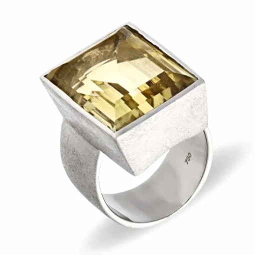 Citrin-Ring Weißgold
